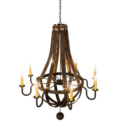 Barrel Stave Madera 8 Light 48" Wide Taper Candle Style Chandelier - Coffee Bean Finish