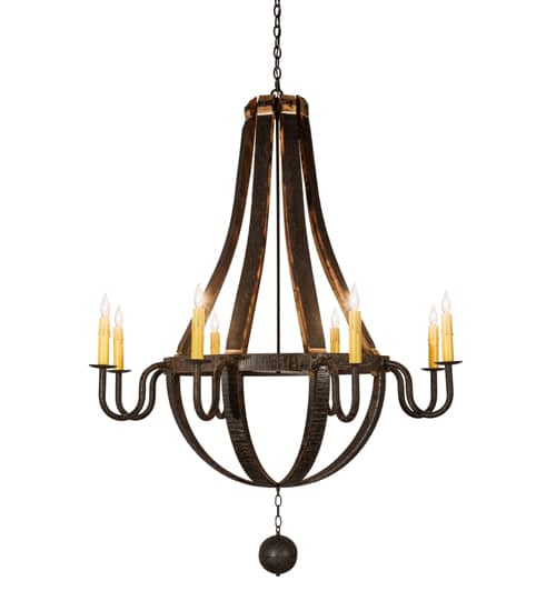 Barrel Stave Madera 8 Light 48" Wide Taper Candle Style Chandelier - Coffee Bean Finish