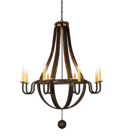 Barrel Stave Madera 8 Light 48" Wide Taper Candle Style Chandelier - Coffee Bean Finish