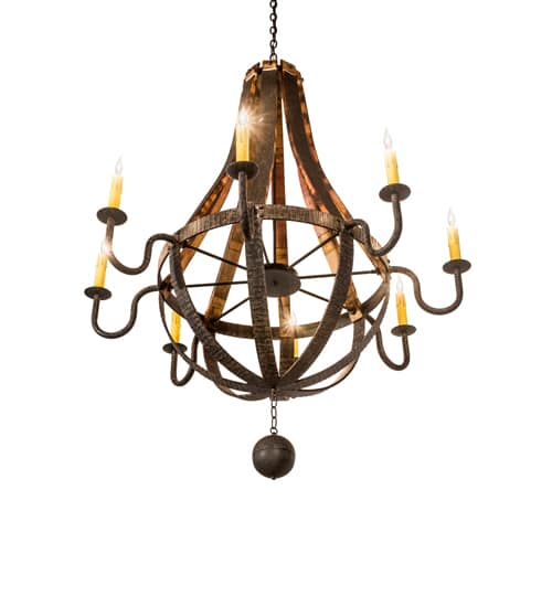 Barrel Stave Madera 8 Light 48" Wide Taper Candle Style Chandelier - Coffee Bean Finish