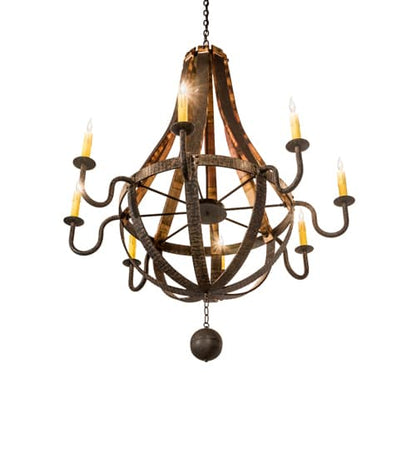 Barrel Stave Madera 8 Light 48" Wide Taper Candle Style Chandelier - Coffee Bean Finish