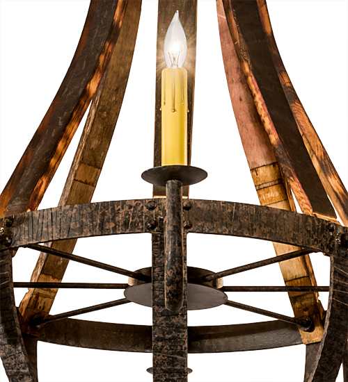 Barrel Stave Madera 8 Light 48" Wide Taper Candle Style Chandelier - Coffee Bean Finish