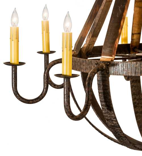 Barrel Stave Madera 8 Light 48" Wide Taper Candle Style Chandelier - Coffee Bean Finish