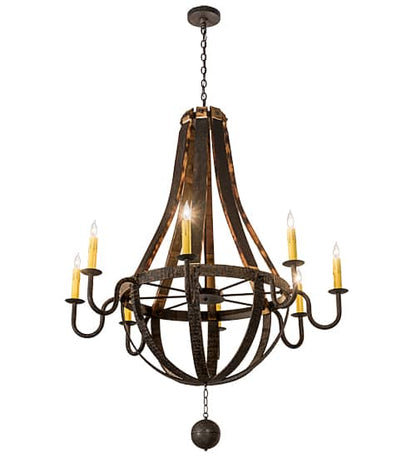 Barrel Stave Madera 8 Light 48" Wide Taper Candle Style Chandelier - Coffee Bean Finish