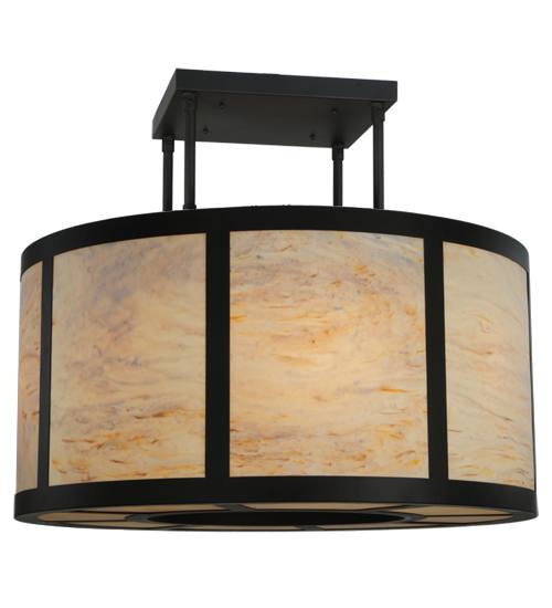 Cilindro Vicksburg 8 Light 48" Wide Semi-Flush Drum Ceiling Fixture - Oil Rubbed Bronze Finish