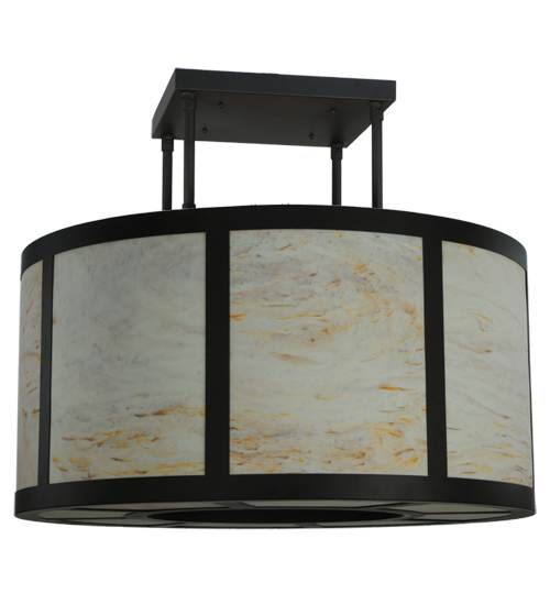 Cilindro Vicksburg 8 Light 48" Wide Semi-Flush Drum Ceiling Fixture - Oil Rubbed Bronze Finish