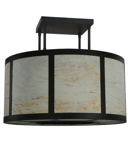 Cilindro Vicksburg 8 Light 48" Wide Semi-Flush Drum Ceiling Fixture - Oil Rubbed Bronze Finish