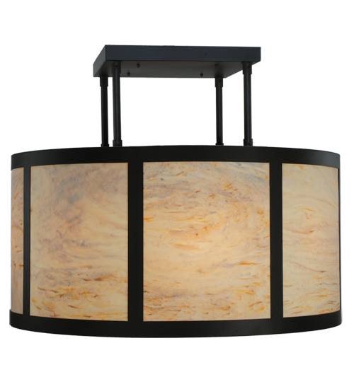 Cilindro Vicksburg 8 Light 48" Wide Semi-Flush Drum Ceiling Fixture - Oil Rubbed Bronze Finish