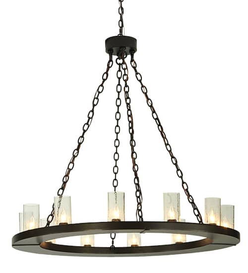 Loxley 36 Light 72" Wide Pillar Candle Style Chandelier with Clear, Seedy Glass Shades - Timeless Bronze Finish
