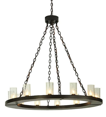Loxley 36 Light 72" Wide Pillar Candle Style Chandelier with Clear, Seedy Glass Shades - Timeless Bronze Finish