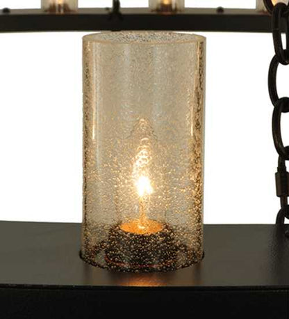 Loxley 36 Light 72" Wide Pillar Candle Style Chandelier with Clear, Seedy Glass Shades - Timeless Bronze Finish