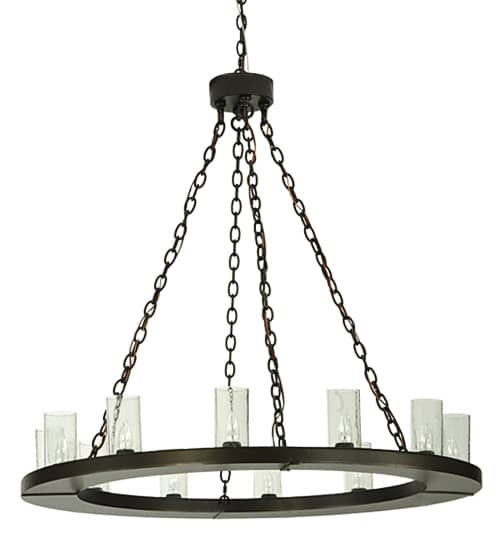 Loxley 36 Light 72" Wide Pillar Candle Style Chandelier with Clear, Seedy Glass Shades - Timeless Bronze Finish