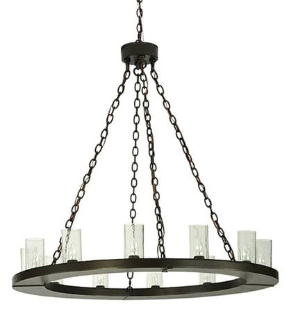 Loxley 36 Light 72" Wide Pillar Candle Style Chandelier with Clear, Seedy Glass Shades - Timeless Bronze Finish