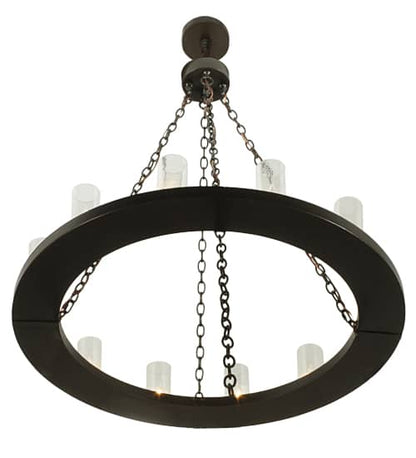 Loxley 36 Light 72" Wide Pillar Candle Style Chandelier with Clear, Seedy Glass Shades - Timeless Bronze Finish