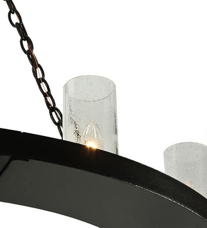 Loxley 36 Light 72" Wide Pillar Candle Style Chandelier with Clear, Seedy Glass Shades - Timeless Bronze Finish