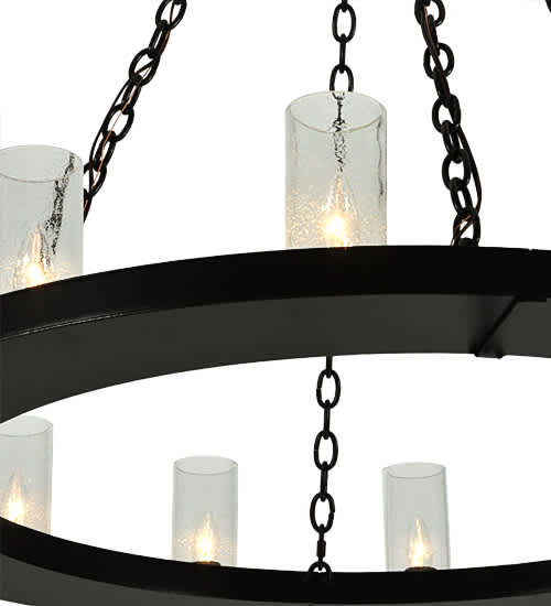 Loxley 36 Light 72" Wide Pillar Candle Style Chandelier with Clear, Seedy Glass Shades - Timeless Bronze Finish