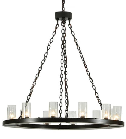 Loxley 36 Light 72" Wide Pillar Candle Style Chandelier with Clear, Seedy Glass Shades - Timeless Bronze Finish