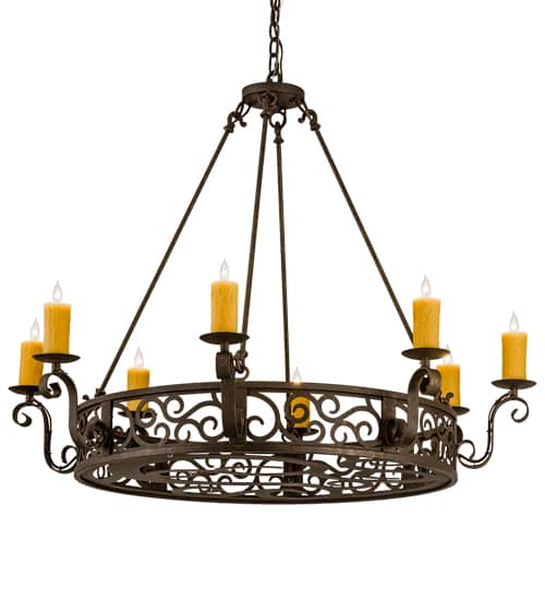 Delano 8 Light 42" Wide Taper Candle Style Chandelier - Custom Finish