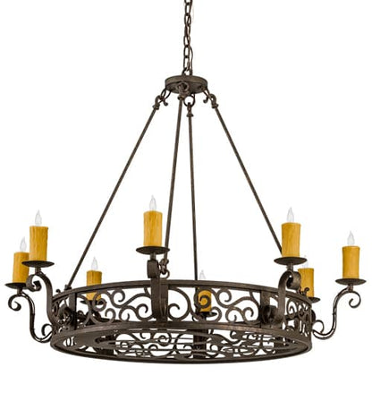 Delano 8 Light 42" Wide Taper Candle Style Chandelier - Custom Finish