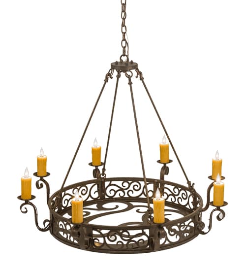 Delano 8 Light 42" Wide Taper Candle Style Chandelier - Custom Finish