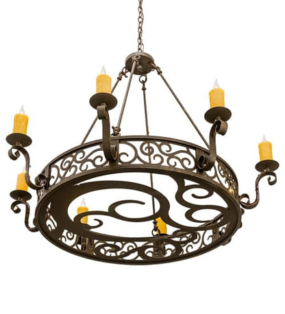 Delano 8 Light 42" Wide Taper Candle Style Chandelier - Custom Finish
