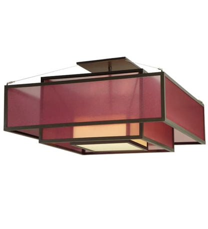 Quadrato Umador 4 Light 51" Wide Semi-Flush Square Ceiling Fixture - Timeless Bronze Finish