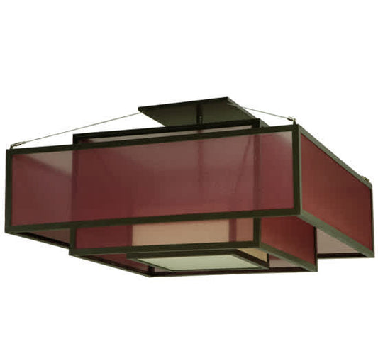 Quadrato Umador 4 Light 51" Wide Semi-Flush Square Ceiling Fixture - Timeless Bronze Finish