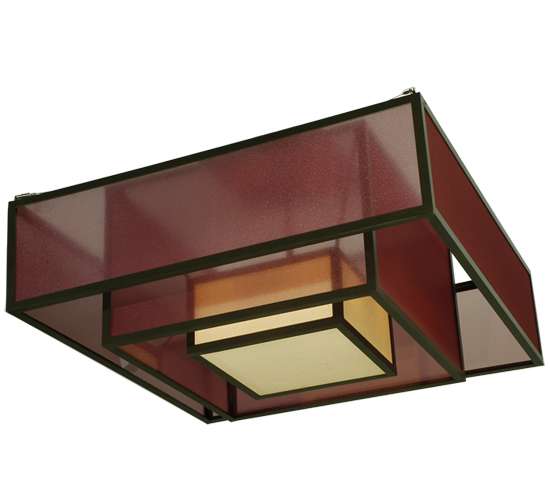 Quadrato Umador 4 Light 51" Wide Semi-Flush Square Ceiling Fixture - Timeless Bronze Finish