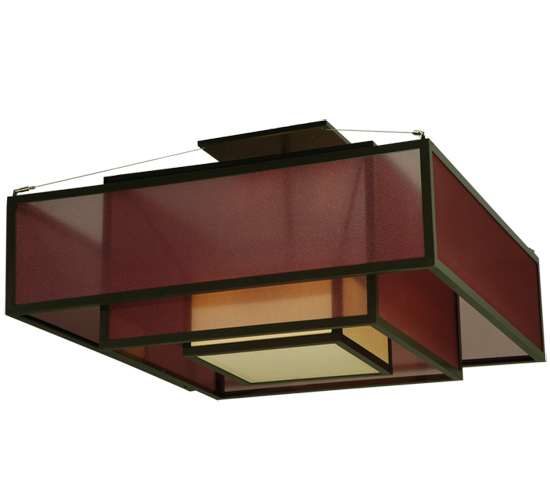 Quadrato Umador 4 Light 51" Wide Semi-Flush Square Ceiling Fixture - Timeless Bronze Finish