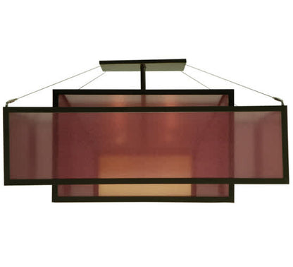 Quadrato Umador 4 Light 51" Wide Semi-Flush Square Ceiling Fixture - Timeless Bronze Finish