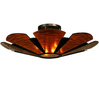 Metro Fusion 4 Light 49" Wide Semi-Flush Bowl Ceiling Fixture with Fused Glass Shade - Mahogany Bronze Finish