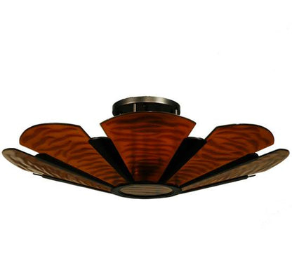 Metro Fusion 4 Light 49" Wide Semi-Flush Bowl Ceiling Fixture with Fused Glass Shade - Mahogany Bronze Finish
