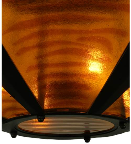 Metro Fusion 4 Light 49" Wide Semi-Flush Bowl Ceiling Fixture with Fused Glass Shade - Mahogany Bronze Finish
