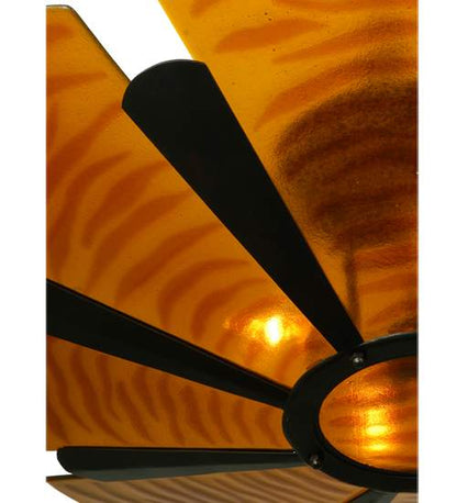 Metro Fusion 4 Light 49" Wide Semi-Flush Bowl Ceiling Fixture with Fused Glass Shade - Mahogany Bronze Finish
