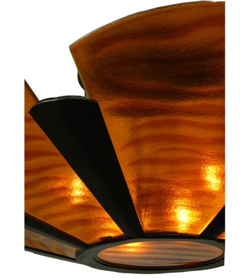 Metro Fusion 4 Light 49" Wide Semi-Flush Bowl Ceiling Fixture with Fused Glass Shade - Mahogany Bronze Finish