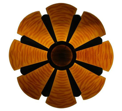 Metro Fusion 4 Light 49" Wide Semi-Flush Bowl Ceiling Fixture with Fused Glass Shade - Mahogany Bronze Finish