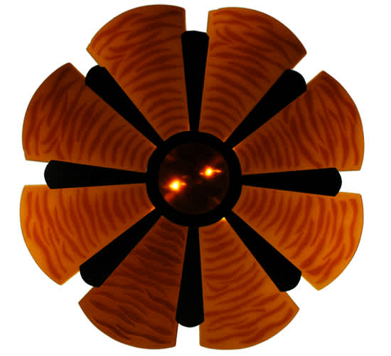 Metro Fusion 4 Light 49" Wide Semi-Flush Bowl Ceiling Fixture with Fused Glass Shade - Mahogany Bronze Finish