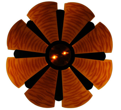Metro Fusion 4 Light 49" Wide Semi-Flush Bowl Ceiling Fixture with Fused Glass Shade - Mahogany Bronze Finish