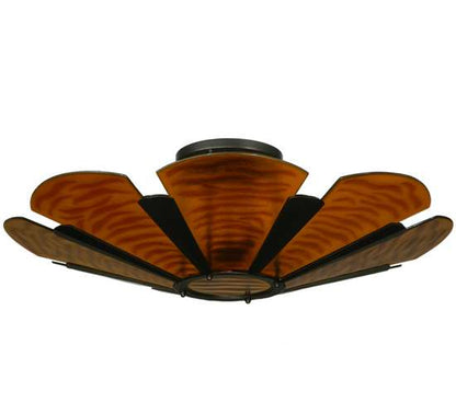 Metro Fusion 4 Light 49" Wide Semi-Flush Bowl Ceiling Fixture with Fused Glass Shade - Mahogany Bronze Finish