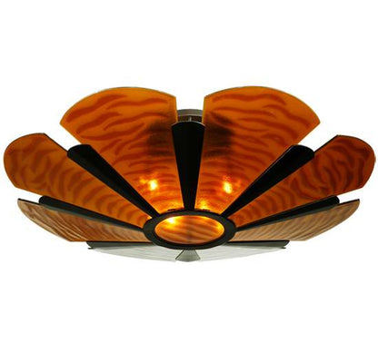 Metro Fusion 4 Light 49" Wide Semi-Flush Bowl Ceiling Fixture with Fused Glass Shade - Mahogany Bronze Finish