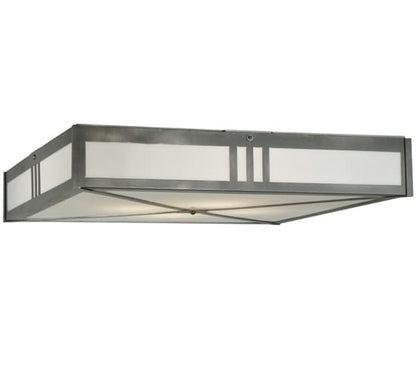 Whitewing 4 Light 36" Wide Flush Mount Square Ceiling Fixture - Blackened Pewter Finish - GU24 Bulb Base