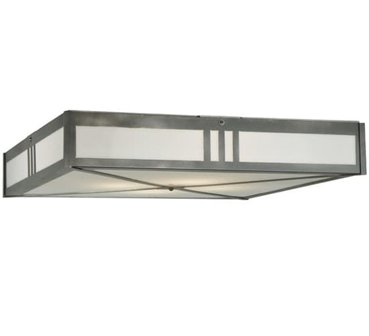 Whitewing 4 Light 36" Wide Flush Mount Square Ceiling Fixture - Blackened Pewter Finish - GU24 Bulb Base