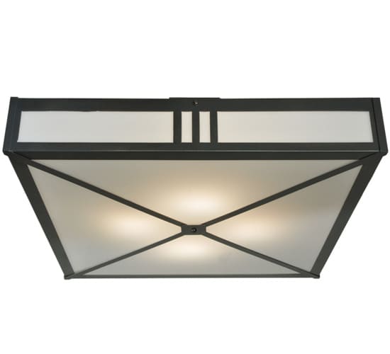 Whitewing 4 Light 36" Wide Flush Mount Square Ceiling Fixture - Blackened Pewter Finish - GU24 Bulb Base