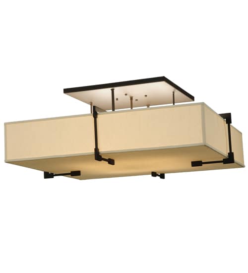 Quadrato Massage 8 Light 55" Wide Semi-Flush Square Ceiling Fixture