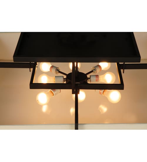 Quadrato Massage 8 Light 55" Wide Semi-Flush Square Ceiling Fixture