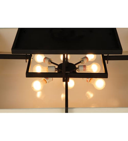 Quadrato Massage 8 Light 55" Wide Semi-Flush Square Ceiling Fixture