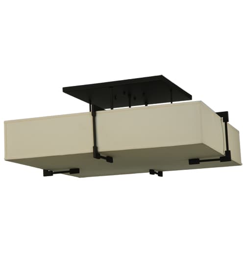 Quadrato Massage 8 Light 55" Wide Semi-Flush Square Ceiling Fixture