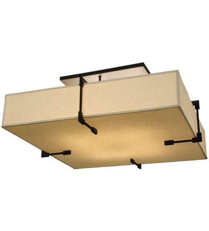 Quadrato Massage 8 Light 55" Wide Semi-Flush Square Ceiling Fixture
