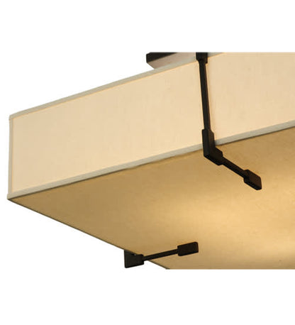 Quadrato Massage 8 Light 55" Wide Semi-Flush Square Ceiling Fixture