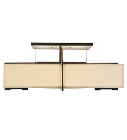 Quadrato Massage 8 Light 55" Wide Semi-Flush Square Ceiling Fixture
